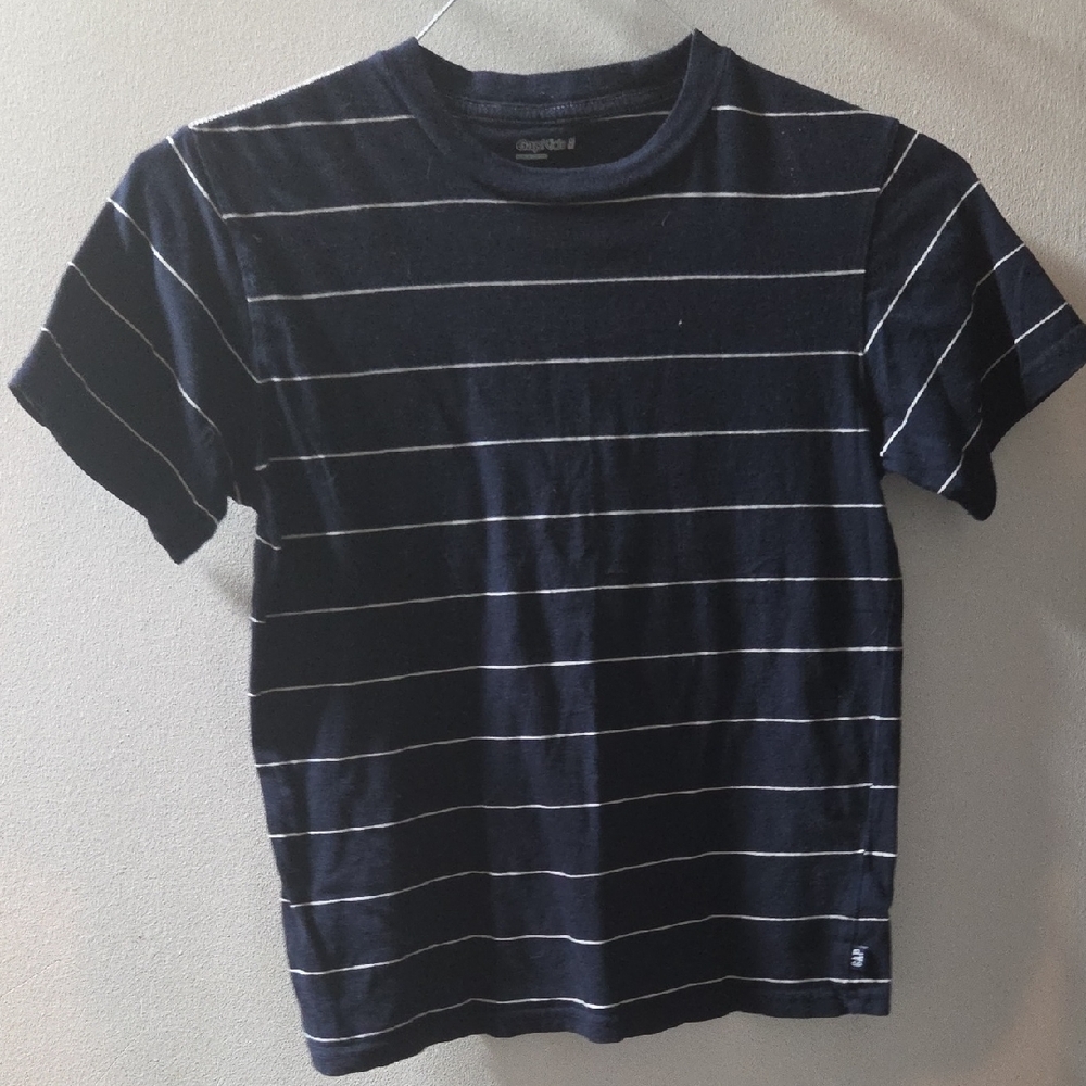 GAP Navy and White Striped Short Sleeve Tee